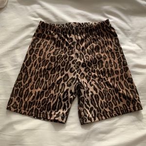 Cheetah print biker shorts